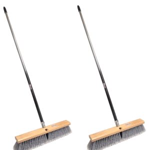 American Select Tubing PBMA18004-2 18" Multi-Surface Push Broom with Silver/Black Handle (2 Pack)