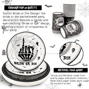 Bride or Die Bachelorette Party Decorations Til Death Do Us Party Bachelorette Plates Napkins Cups and Tablecloth for Bridal Shower Engagement Wedding