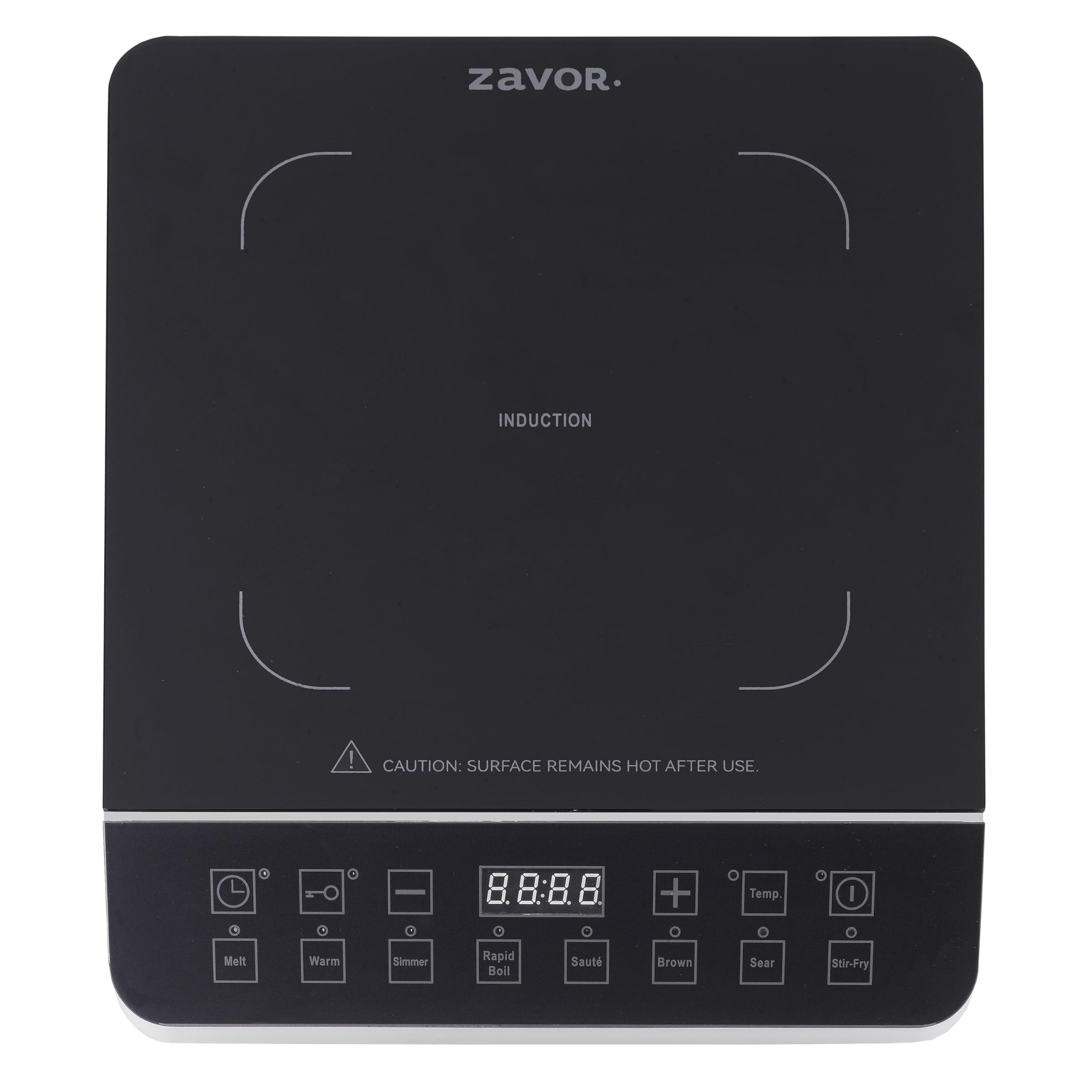 Zavor Onyx Induction Cooktop, Electric Burner with 8 Quick Launch Buttons, Energy-Efficient Burners for Cooking up to 50% Faster, Cool Touch Surface, Safety Lock, Slanted Panel, 180 Minutes Timer