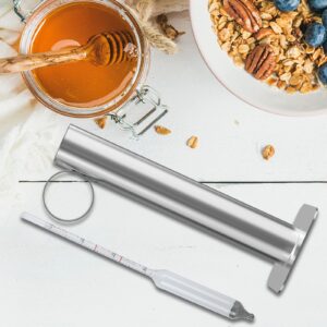 Maple Syrup Hydrometer Test Cup kit, Measures Sugar Content in The Syrup, Stainless Steel Maple Syrup Equipment, Design for Maple Syrup Supplies, Easy to Read and Accurate, with Cleaning Brush