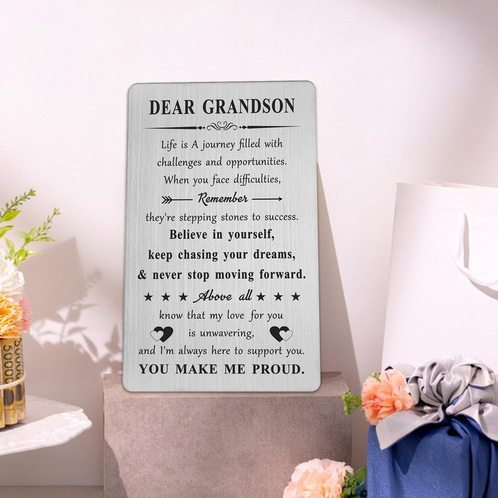 DGXMD Grandson Gifts from Grandma - I Love You Grandson - Grandson Birthday Graduation Christmas Gifts from Grandpa