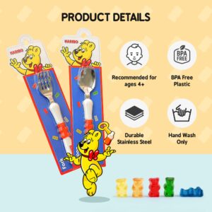 HARIBO Goldbear Fork - Kids & Toddlers Plastic Flatware with HARIBO Goldbear Figure Handle, Kids Eating Utensils for 4 years + Child, BPA Free Silverware for Kids (Green)