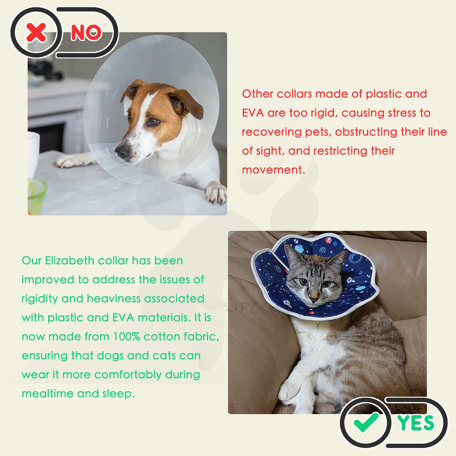 Icygum Soft Cat Recovery Collar,Adjustable Cat Cone,Cat Protective Cone Collar After Surgery,for Cats (Starry Sky, M)