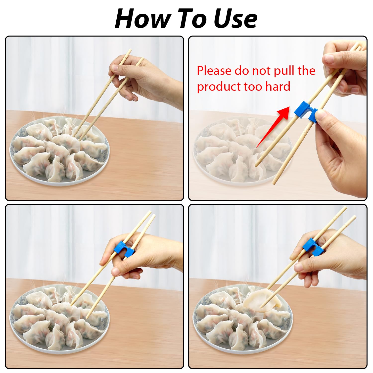 8 Pieces Reusable Chopsticks Helpers Chopstick Trainer Practice Chopstick Helper for Adults, Kids