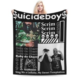 suicide hip hop music boys blanket, ultra-soft micro fleece cover blanket for couch sofa bed, warm soft throw blanket, graphic bed blanket for all season