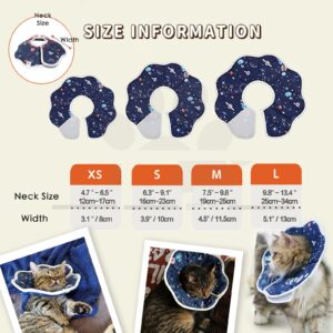 Icygum Soft Cat Recovery Collar,Adjustable Cat Cone,Cat Protective Cone Collar After Surgery,for Cats (Starry Sky, M)