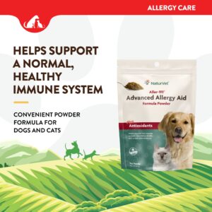 NaturVet Aller-911 Advanced Allergy Aid Formula Powder for Dogs and Cats 9 oz Powder & All-in-One Dog Supplement for Joint Support, Digestion, Skin, Coat Care – Dog Multivitamins – 13-Ounce Powder