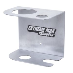 Extreme Max 5001.6311 Wall-Mounted Aluminum Drum Pump Holder for Enclosed Race Trailer, Shop, Garage, Storage - Silver