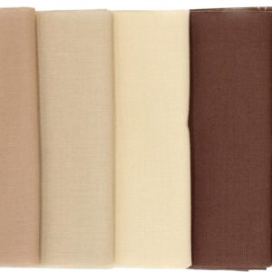 Choice Fabrics Supreme Solids - Fat Quarter Bundle (10 Pack) - Premium 100% Cotton Quilting Fabric (Shades of Brown)