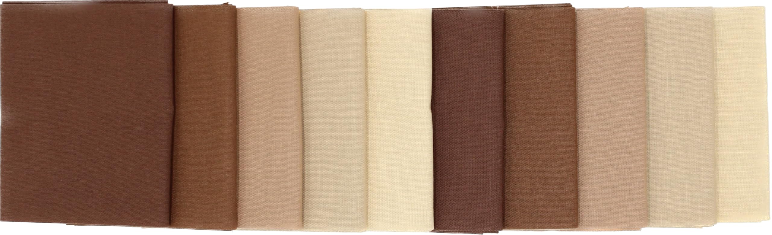 Choice Fabrics Supreme Solids - Fat Quarter Bundle (10 Pack) - Premium 100% Cotton Quilting Fabric (Shades of Brown)