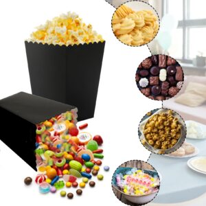 200 Pcs Mini Popcorn Boxes for Party Black Popcorn Bags Cardboard Popcorn Cups Disposable Snack Candy Popcorn Containers for Halloween Christmas Movie Nights Birthday Wedding (Black)