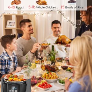 Nuwave Duet Air Fryer, Electric Pressure Cooker & Grill Combo, 540 IN 1 Multicooker with 2 Removable Lids, Slow Cook, Sears, Sautés, 18/10 SS Pot, Sure-Lock Safety Tech & 9 Deluxe Accessories