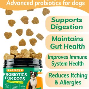 Probiotics Chews for Dogs with Prebiotic & Digestive Enzymes,Support Gut Health, Digestion, Immunity, Relief Seasonal Allergies, Diarrhea, Constipation (Chicken Flavor / 120 Chews)