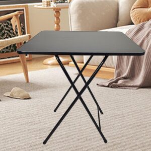 HEVIRGO Foldable Square Table Dinner Table Office Table Portable Square Table with Foldable Legs Indoor/Outdoor, 4 People Commercial/Household(Shipped from The United States) Black