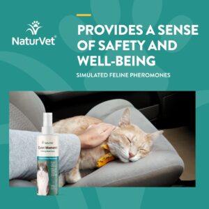 NaturVet Hemp Quiet Moments Calming Drops for Cat, 1oz & Quiet Moments Herbal Calming Spray, 8 Ounce - Feline