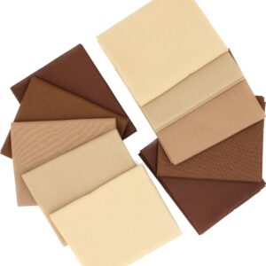 Choice Fabrics Supreme Solids - Fat Quarter Bundle (10 Pack) - Premium 100% Cotton Quilting Fabric (Shades of Brown)