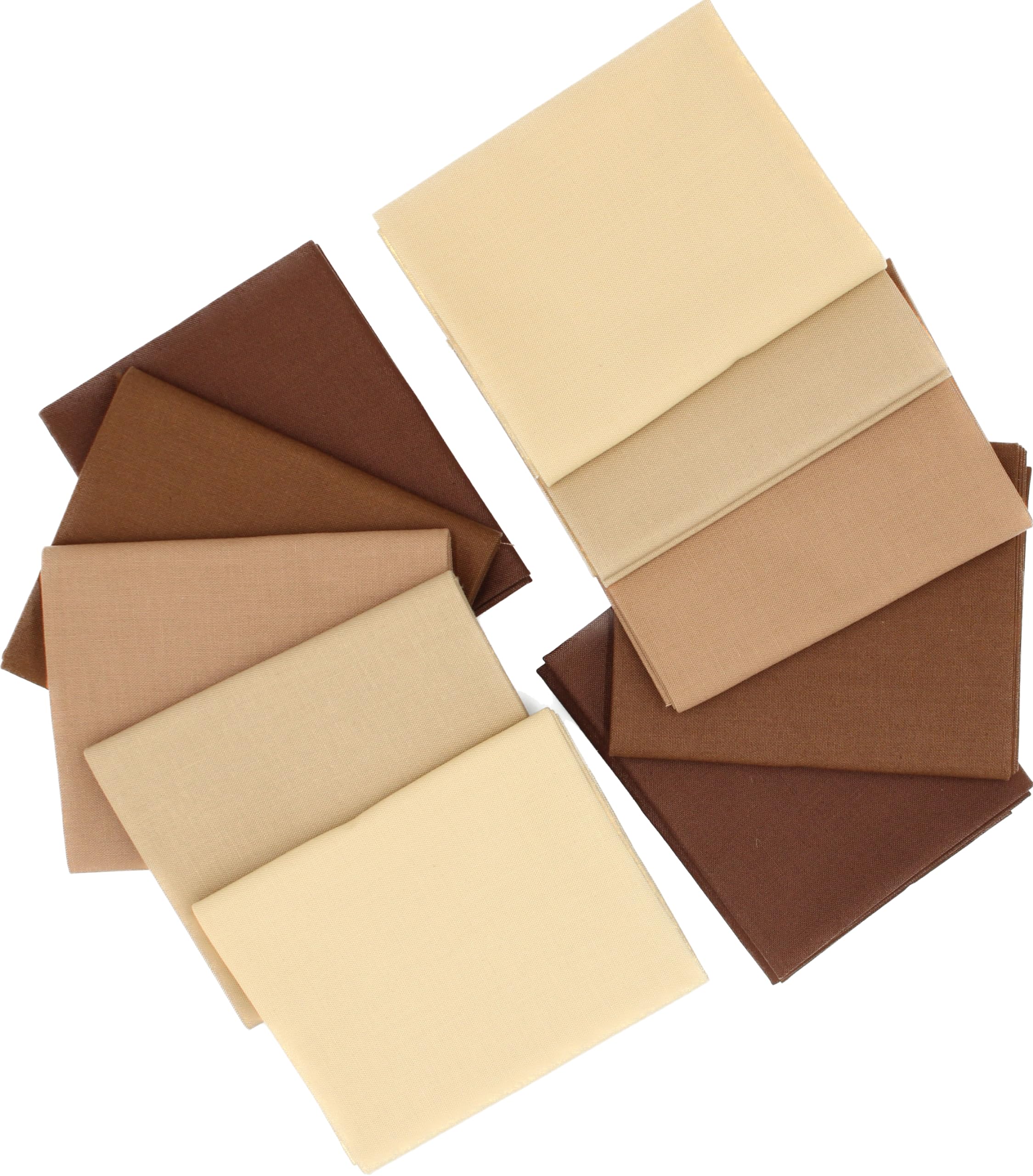 Choice Fabrics Supreme Solids - Fat Quarter Bundle (10 Pack) - Premium 100% Cotton Quilting Fabric (Shades of Brown)