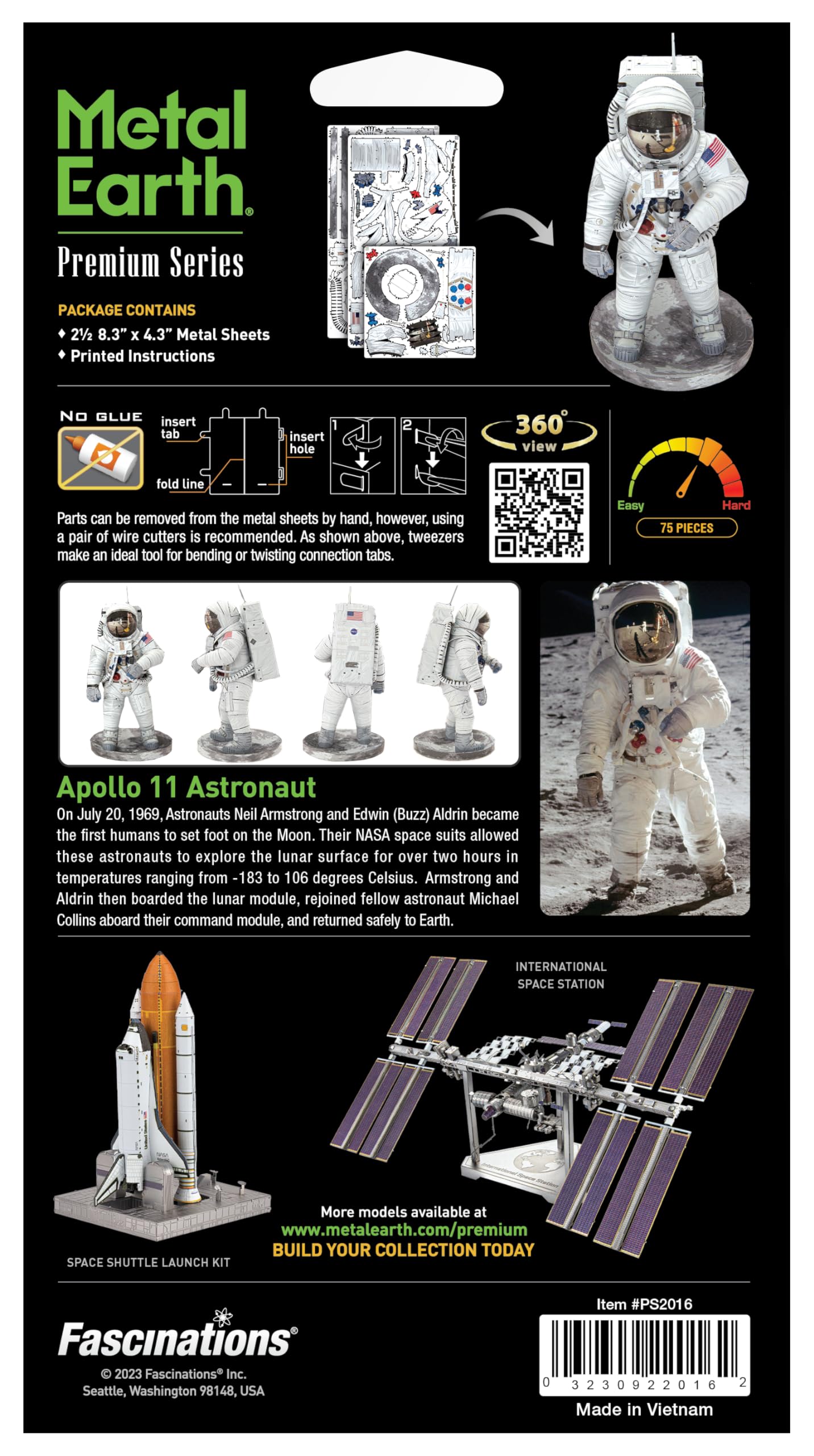 Metal Earth Premium Series Apollo 11 Astronaut 3D Metal Model Kit Fascinations