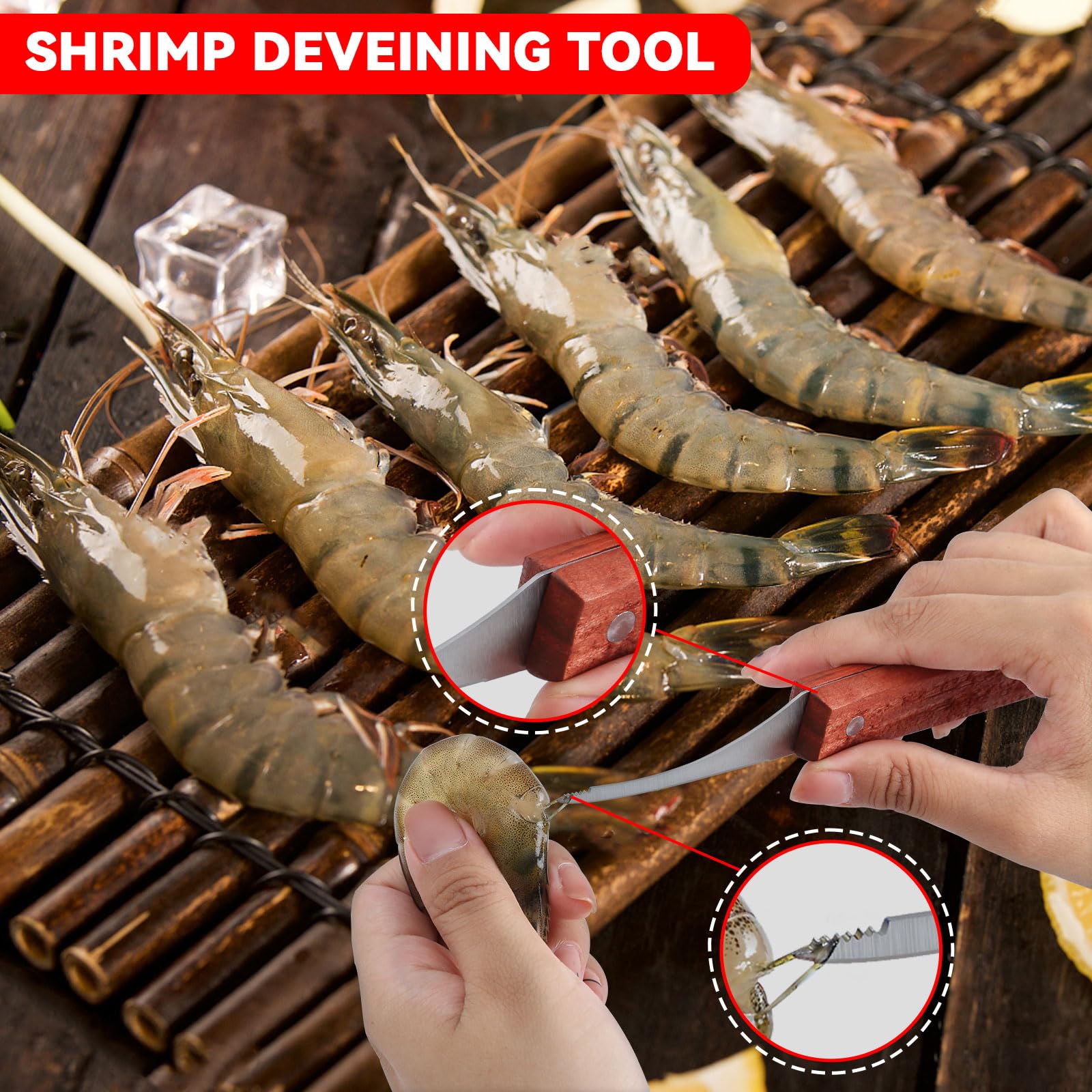 Hunnycook 34P Seafood Tools Set, 6 Crab Leg Crackers, 6 Lobster Shellers, 6 Crab Leg Forks, 6 Shrimp Deveining Tools, 2 Oyster Shucking Knives,4 Gloves, 2 Seafood Scissors, 1 Storage Bag & Gift Box