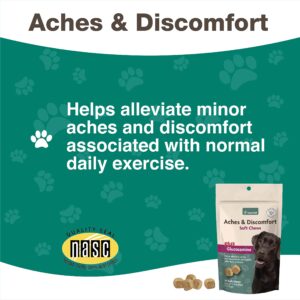 NaturVet Aches & Discomfort Dog Supplement Plus Glucosamine – Supports Canine Joint Health – Helps Relieves Exercise Aches – 30 Soft Chews & Senior Wellness Aches & Discomfort for Dogs – 60 Chewables