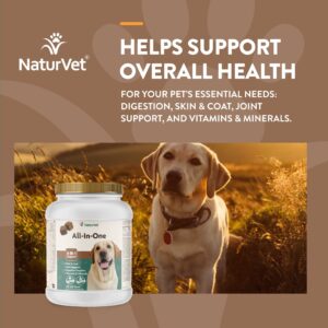 NaturVet – Advanced Probiotics & Enzymes – Supports and Balances Pets with Sensitive Stomachs – 240 ct & All-in-One Dog Supplement - for Joint Support, Digestion, Skin, Coat Care – 240 Soft Chews