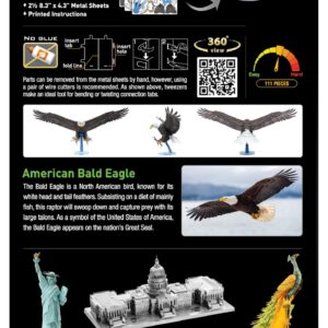 Metal Earth Premium Series American Bald Eagle 3D Metal Model Kit Fascinations