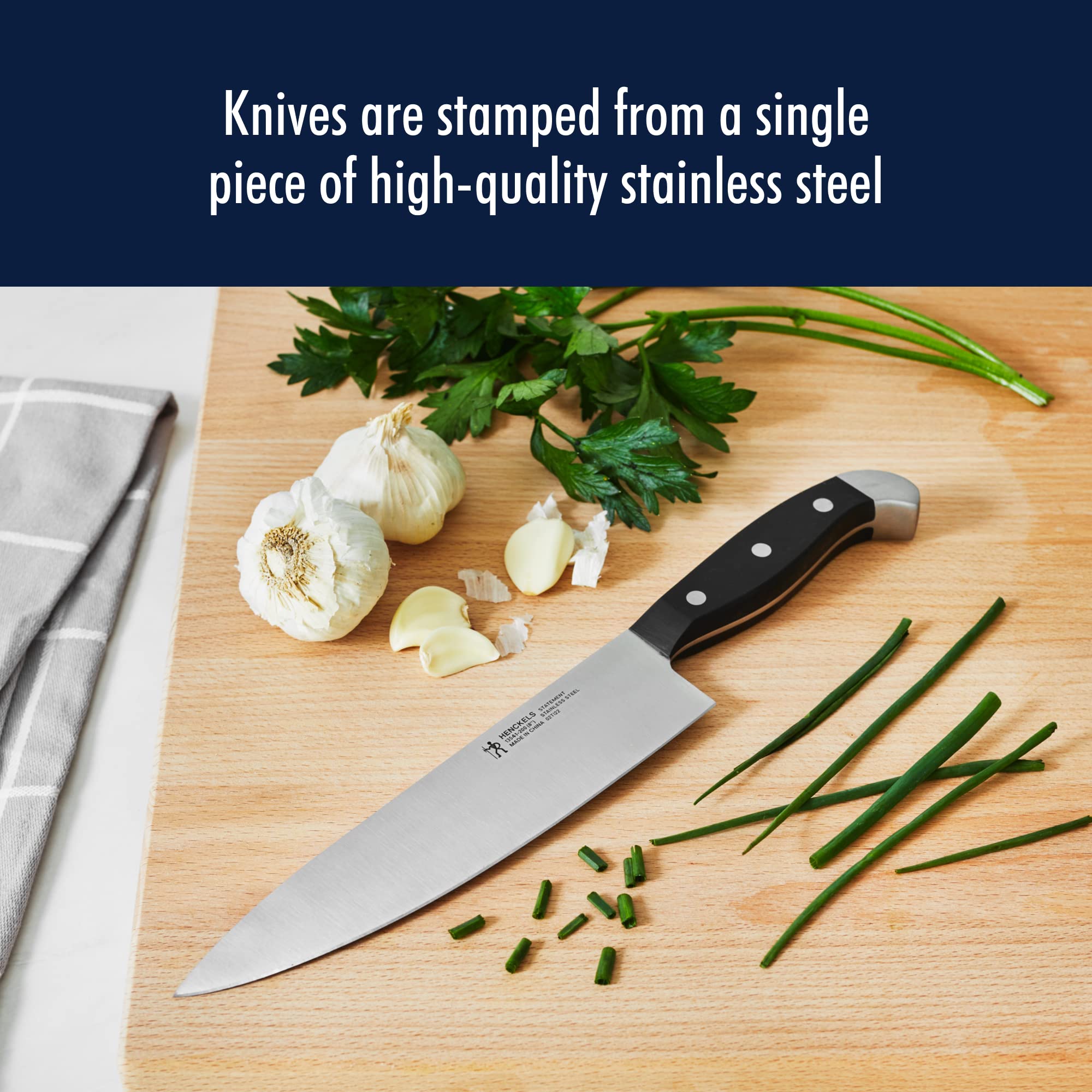 HENCKELS Razor-Sharp 20-Piece Statement Knife Set with Block, With Bonus Sharpener, German Engineered Knife Informed by over 100 Years of Masterful Knife Making