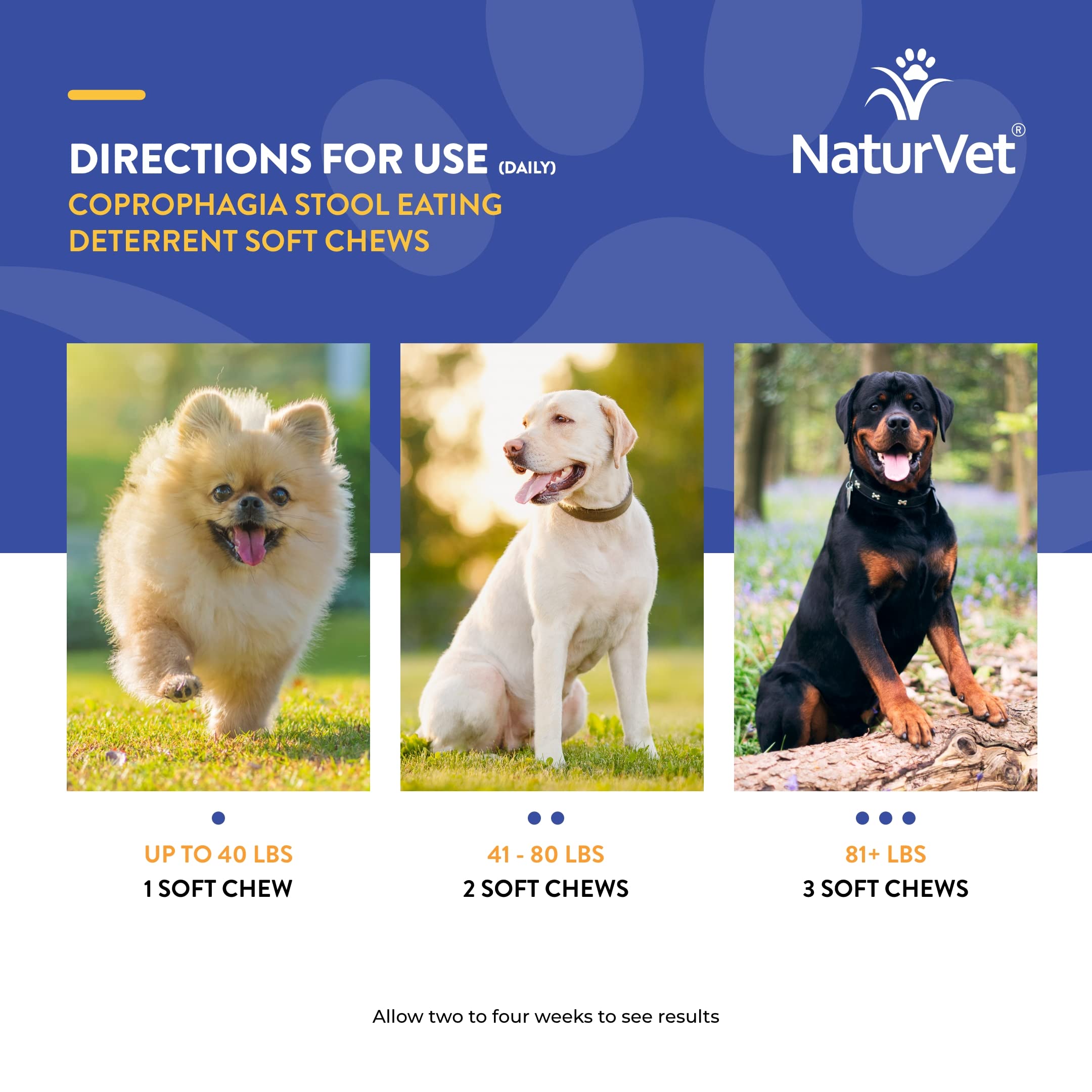 NaturVet – Coprophagia Stool Eating Deterrent Plus Breath Aid – 70 Soft Chews & Quiet Moments Calming Aid – Helps Promote Relaxation, Reduce Stress, Storm Anxiety, Motion Sickness for Dogs – 70 Ct.