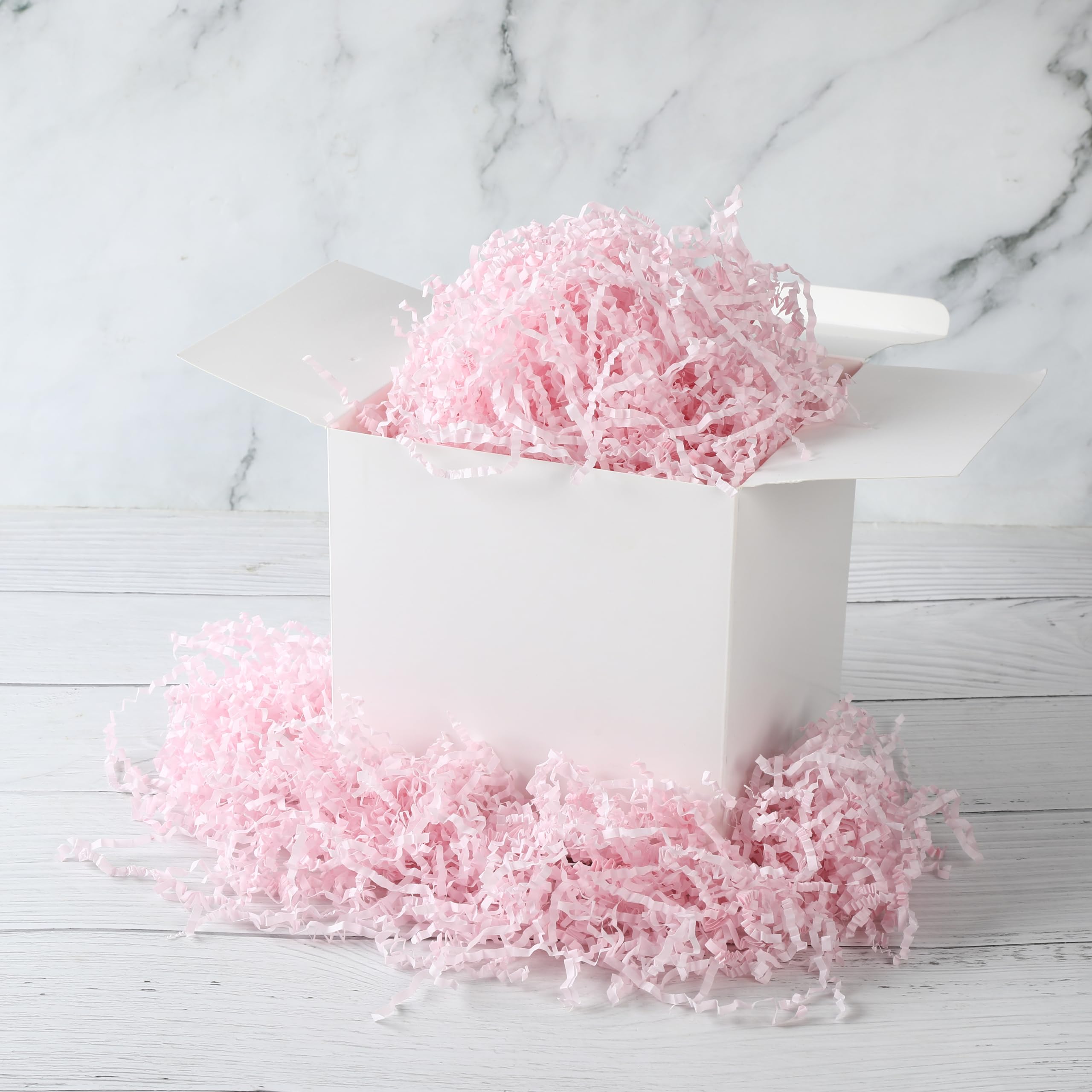 Cgzwxjin Light Pink Crinkle Cut Paper Shred Filler (1/2 LB)，Crinkle Paper for Gift Box, Shredded Paper Filler, Gift Basket Filler,Gift Wrapping