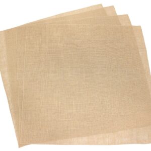 CleverDelights 36 Inch Burlap Squares - 4 Pack - Premium Jute Burlap Fabric - Finished Edges - 36" x 36"