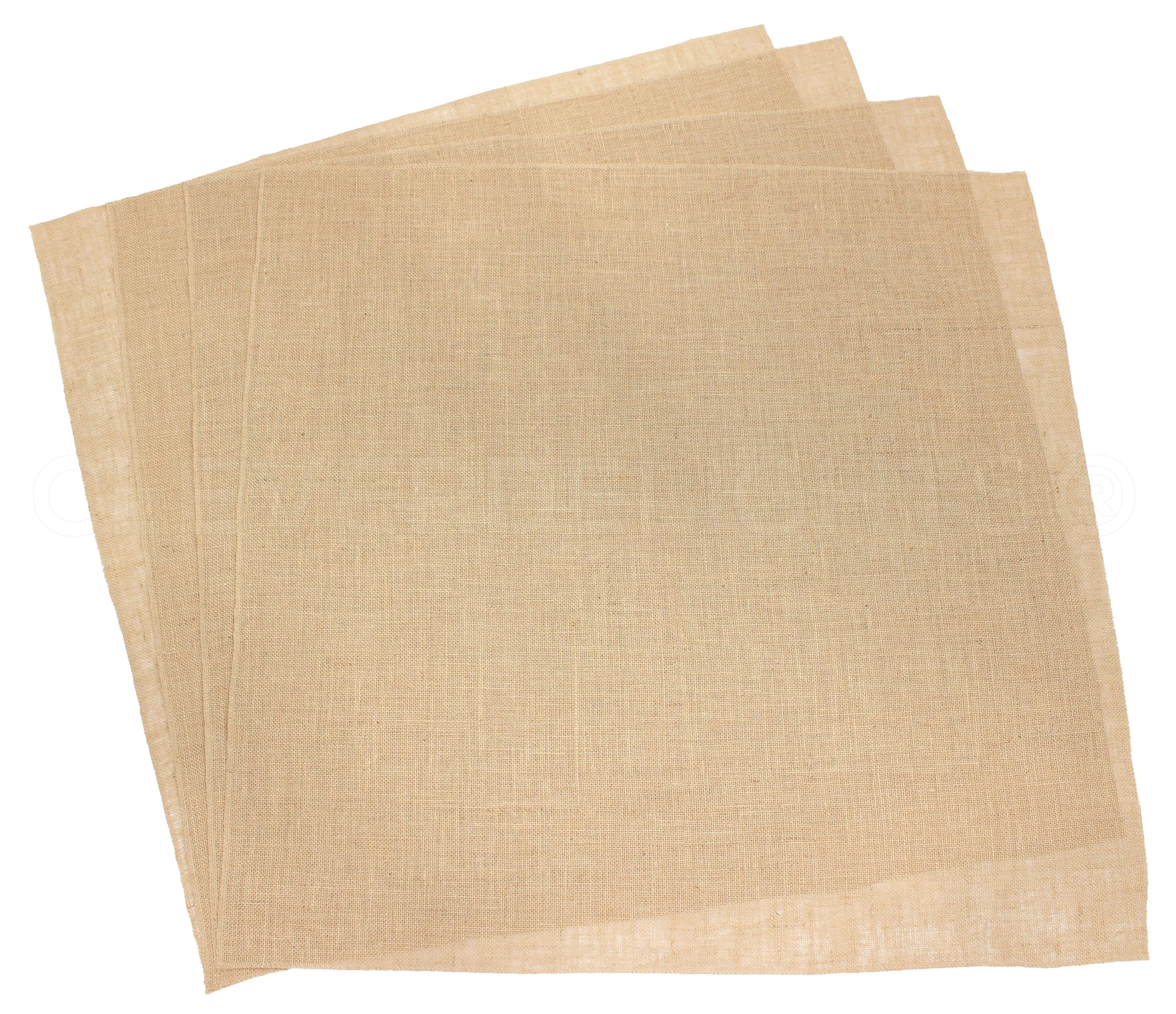 CleverDelights 36 Inch Burlap Squares - 4 Pack - Premium Jute Burlap Fabric - Finished Edges - 36" x 36"