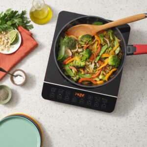 Zavor Onyx Induction Cooktop, Electric Burner with 8 Quick Launch Buttons, Energy-Efficient Burners for Cooking up to 50% Faster, Cool Touch Surface, Safety Lock, Slanted Panel, 180 Minutes Timer