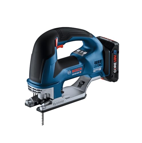 BOSCH GST18V-60CN 18V Brushless Connected Top-Handle Jig Saw, 3,800 SPM, LED Light, Tool-free Blade Change (Bare Tool)