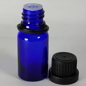 PIPIBA 48Pack 1/3oz (10ml) Essential Oil Dropper Glass Bottle. Refillable Sample Bottles Vials With Orifice Reducer Dropper And Cap For Perfume And Aromatherapy Oils (Blue)