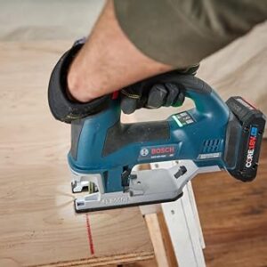 BOSCH GST18V-60CN 18V Brushless Connected Top-Handle Jig Saw, 3,800 SPM, LED Light, Tool-free Blade Change (Bare Tool)