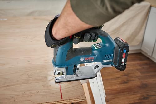 BOSCH GST18V-60CN 18V Brushless Connected Top-Handle Jig Saw, 3,800 SPM, LED Light, Tool-free Blade Change (Bare Tool)