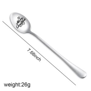 Christmas Gifts for Women Men Friends Xmas Gifts for Mom Dad Christmas Presents for Girls Boys Merry Christmas Spoon Engraved Coffee Tea Spoons Gift Ideas for Daughter Son