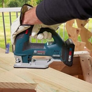 BOSCH GST18V-60CN 18V Brushless Connected Top-Handle Jig Saw, 3,800 SPM, LED Light, Tool-free Blade Change (Bare Tool)