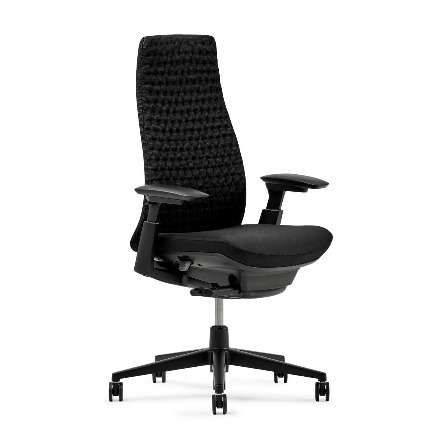 Haworth Fern Ergonomic Office Chair – Stylish and Innovative Desk Chair with Digital Knit Finish - with Lumbar Support (Charcoal Black)