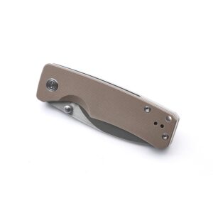 Miguron Knives M Pelora Folding Knife 3.25" 14C28N Satin Blade Tan G10 Handle Pocket Knife MGR-804TN