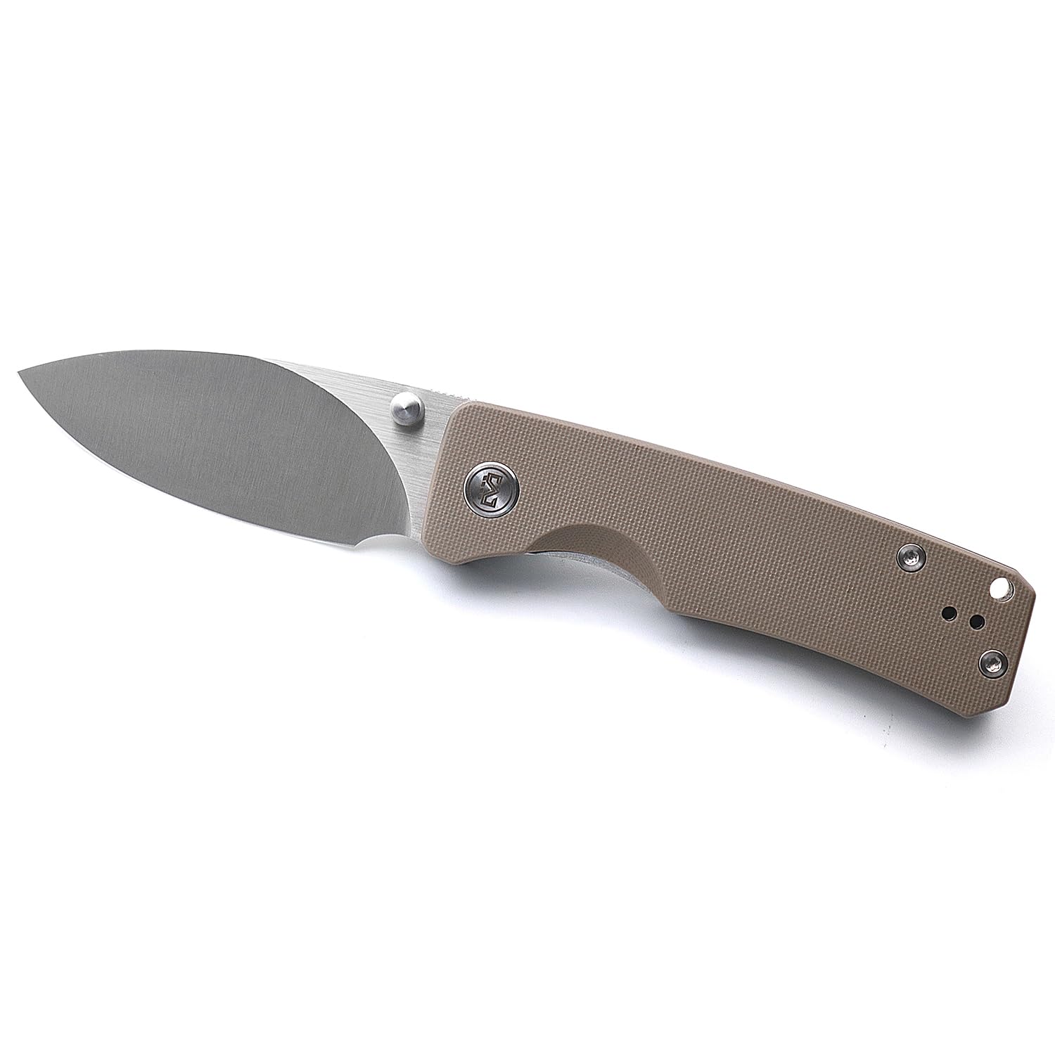 Miguron Knives M Pelora Folding Knife 3.25" 14C28N Satin Blade Tan G10 Handle Pocket Knife MGR-804TN