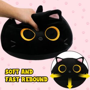 MDCGFOD Black Cat Plushies Pillow Cute Stuffed Animal Plush Toys Kawaii Stuff Soft Plush Doll Cat Shape Sofa Pillow Stuff Cat Baby Plush Toys for Kids Girlfriend Birthday (14in/36cm)