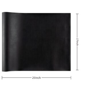 Wooqu PU Leather Book Cloth, Polyurethane Coated and Non-Woven Base, Soft, 17x29”, for Book Binding, Casco Grain, Black