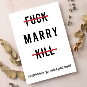 Funny Wedding Card for Couples Friend, Humor Congratulations Card For Newly Married or Engaged Couple, Wedding Gift For Bride, Wedding Engagement Card For Newlyweds