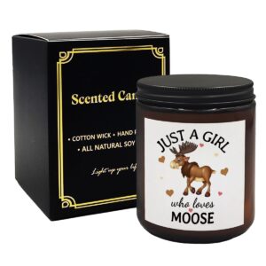 mancheng-zi moose gifts for women girls moose lovers, funny moose gifts, moose themed gifts, just a girl who loves moose scented candles