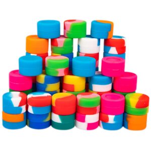 vrilu 100pcs 3ml non-stick silicone containers multi use storage jars assorted colors