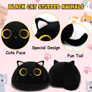 MDCGFOD Black Cat Plushies Pillow Cute Stuffed Animal Plush Toys Kawaii Stuff Soft Plush Doll Cat Shape Sofa Pillow Stuff Cat Baby Plush Toys for Kids Girlfriend Birthday (14in/36cm)