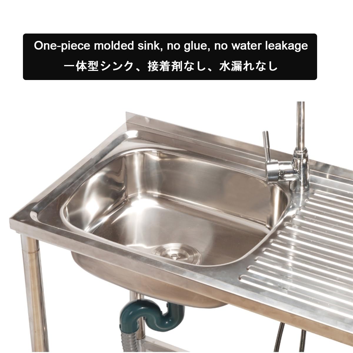 FreeStanding Stainless Steel Utility Sink for Laundry Room Garden Backyard Patio Outdoor Kitchen Sink with Bracket Simple Portable Hand Washing Station Fish Cleaning Table with Sink