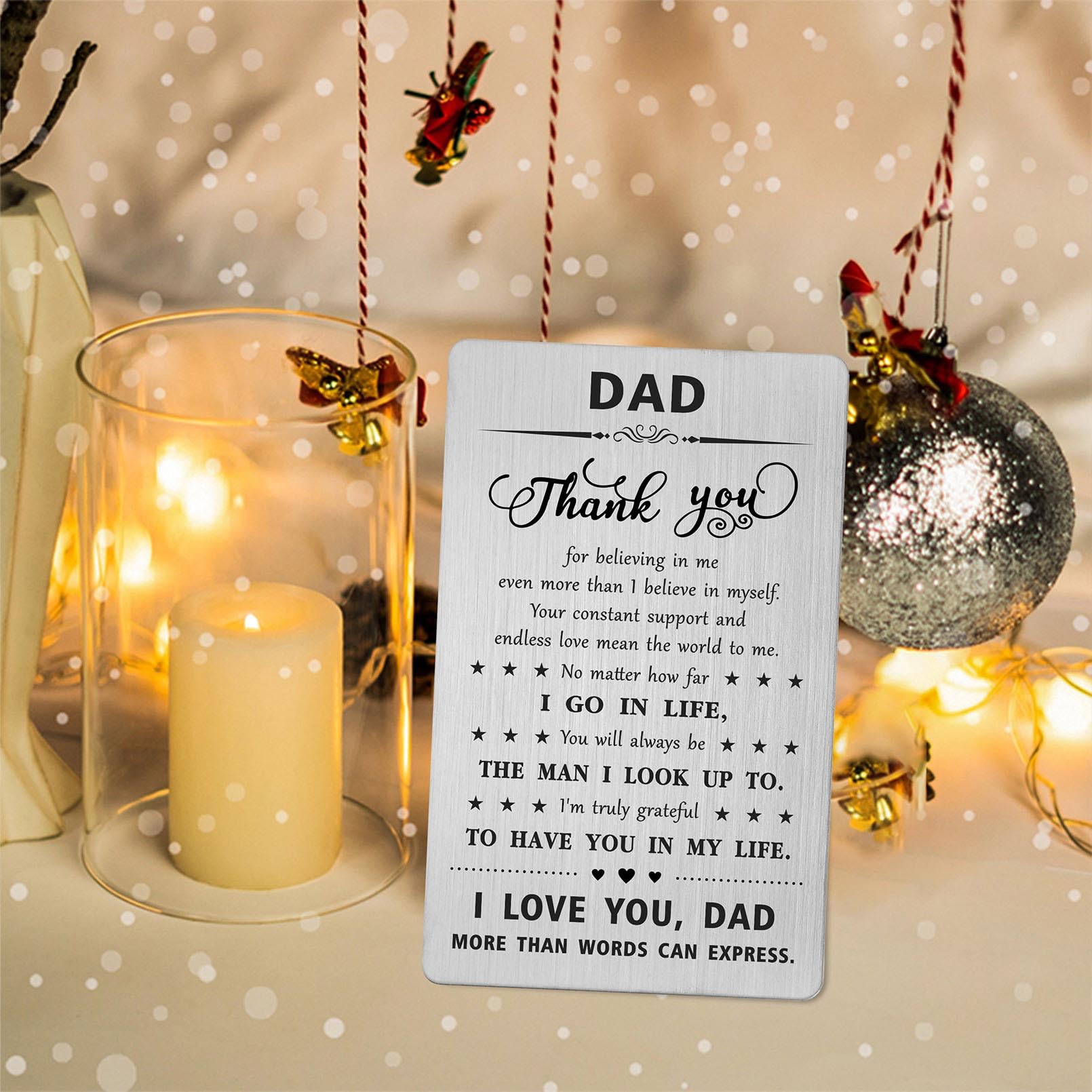 Gifts for Dad - Dad Engraved Wallet Card - Thank You Dad Gifts - Dad Gifts from Daughter Son - Dad Birthday Father's Day Card from Child