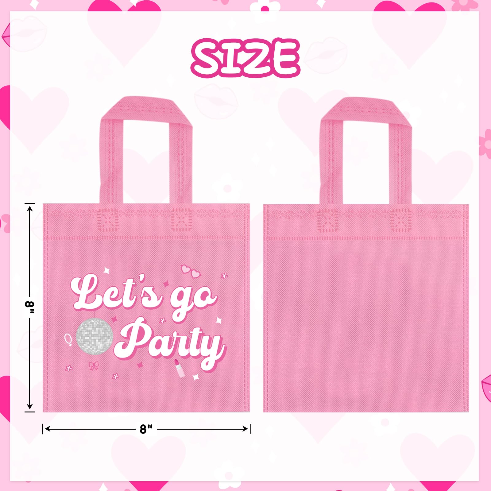 FHzytg 20Pcs Pink Girl Party Favor Bags, Hot Pink Princess Party Candy Bags Gift Bags Pink Theme Party Treat Goodie Bags for Pink Princess Birthday Baby Shower Bachelorette Party Decoration